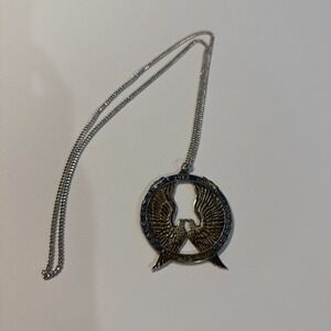 Vtg Wallace Sterling Silver Goodwill Peace On Earth Dove Ornament 925 Necklace